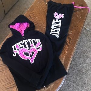 Girls size 12 black and pink sweat outfit!